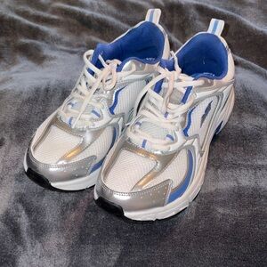Women’s Silver and Blue Avia Athletic Sneakers